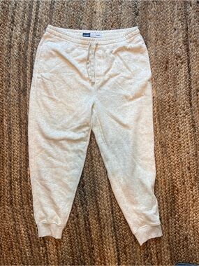 Men’s Size L Old Navy Cream Heather Jogger Sweatpants